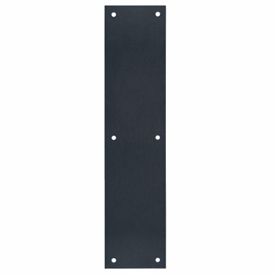 Door Push Plate, Matte Black, 3.5 x 15 In.