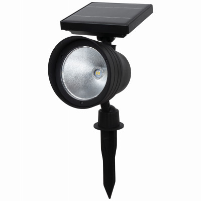 Solar Spotlight, Black Plastic, 100 Lumens