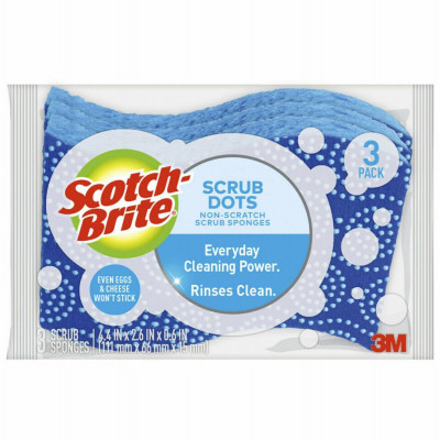 Scrub Dots Non-Scratch Scrub Sponge, 3-Pk.