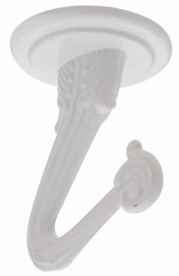Swag Hooks, White, 1-1/2 In., 2-Pk.