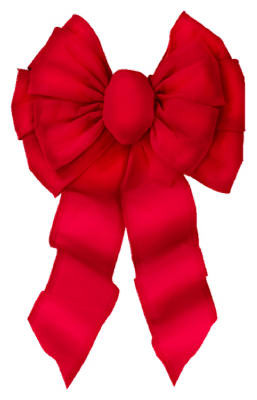 Christmas Bow, 11-Loop, Wired, Red Velvet, 14 x 28 x 4-1/2 In.