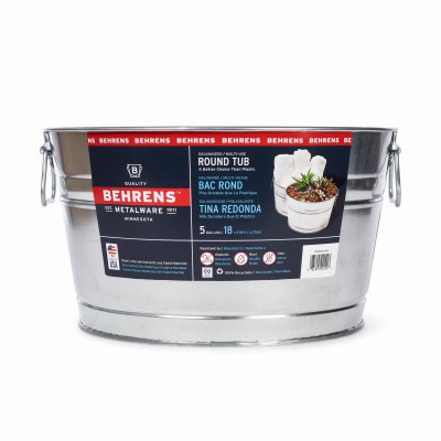 Galvanized Steel Tub, 5-Gal.