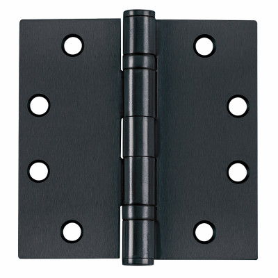 Ball Bearing Door Hinge, Matte Black, 4-1/2 x 4-1/2 In., 3-Pk.