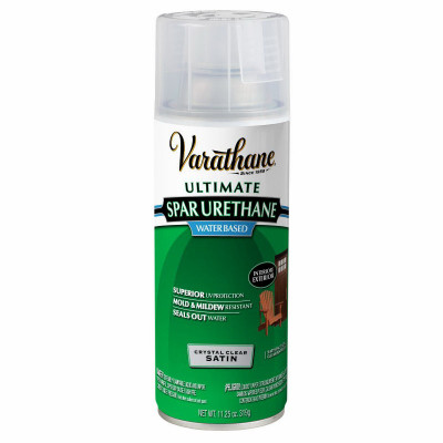 Outdoor Crystal Clear Spar Urethane, Satin Finish, 12-oz.