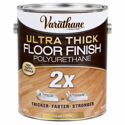 Ultra Thick Polyurethane Floor Finish, Satin, Water-Based, 1-Gallon (2 pieces)