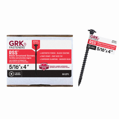 GRK RSS 5/16-in x 4-in Stru-Ct.ural Screw Black Exterior Wood Screws