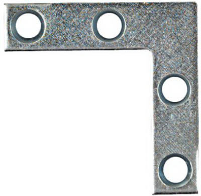 Flat Corner Iron, Zinc, 1-1/2 In.