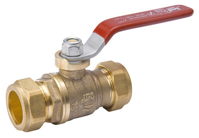 Pipe Fitting, Compression Ball Valve, Lead Free, Compression x Compression, 1 In.