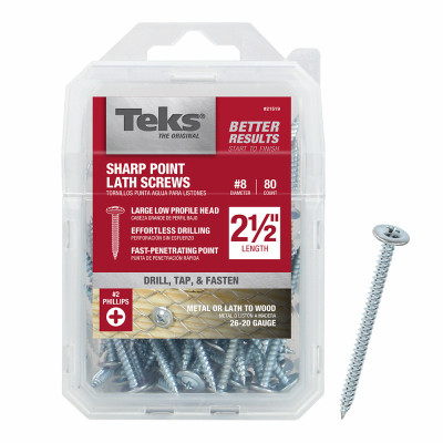 #8 x 2-1/2" MOD TRUSS HEAD SHARP PT LATH Screws 80-Ct.