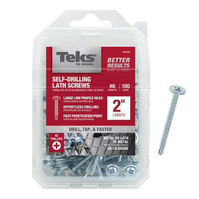 #8 x 2" MOD TRUSS HEAD DRILL PT LATH Screws 100-Ct.