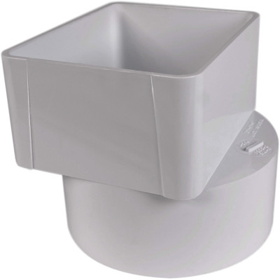 PVC Offset Downspout Adapter, 3 x 4 x 4 In.