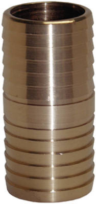 Yellow Brass Insert Coupling, Barbed End, Lead Free, 1.5 In.