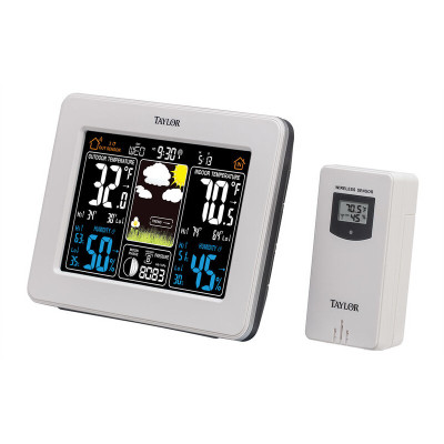Deluxe Color Weather Forecaster, Indoor/Outdoor, Thermometer, Barometer, More