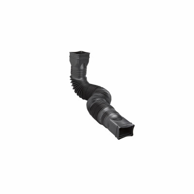 Flexible Downspout Extension, Black, Extends 24-55 In.