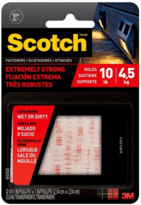 Extreme Fasteners, Clear, 1 x 1 In., 12-Pk.