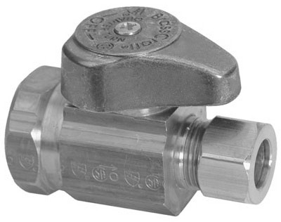 Chrome Straight Stop Valve, 1/2 In. x 3/8 In.