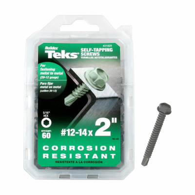 #12 x 2" Hex Washer Head Drill Point Metal-to-Metal Screws 60-Ct.