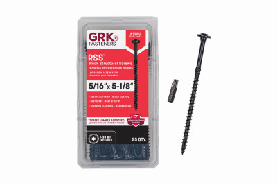 GRK RSS 5/16-in x 5-1/8-in Stru-Ct.ural Screw Black Exterior Wood Screws 25-Ct.