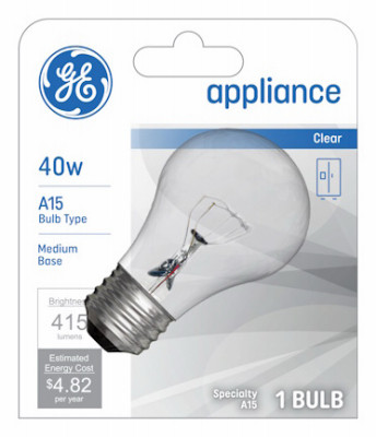 Appliance Light Bulb, Clear, 435 Lumens, 40 Watt (12 pieces)
