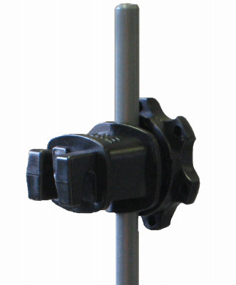 Electric Fence Insulator, Round Post, Screw-Tight, Black, 25-Pk.