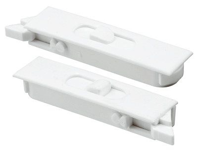 Tilt Latch Pair, White Plastic Construction, Spring-Loaded, Snap-In