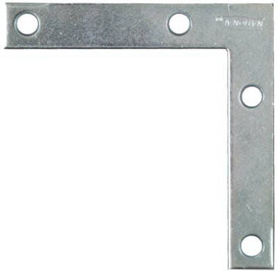 Flat Corner Iron, Zinc, 3 x 1/2 In.