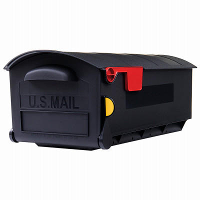 Patriot Large Post-Mount Mailbox, Black Plastic