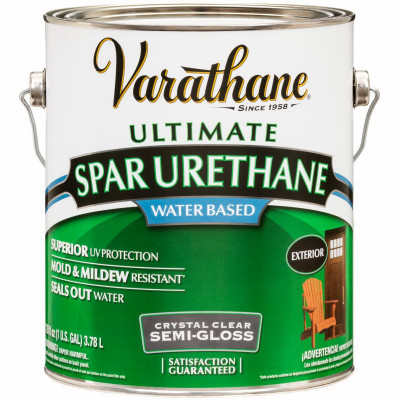 Premium Exterior Spar Urethane, Oil-Based, Crystal Clear Semi-Gloss, 1-Gallon (2 pieces)