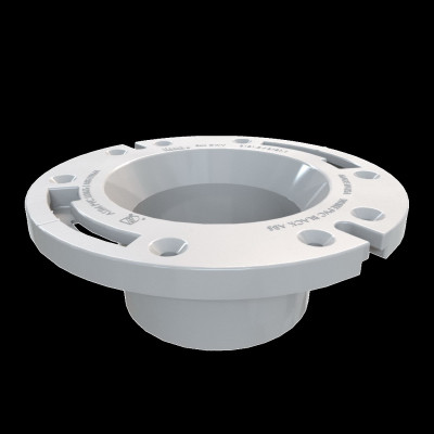 Schedule 40 DWV Flat Fit Closet Flange, PVC, 3 to 4 In.