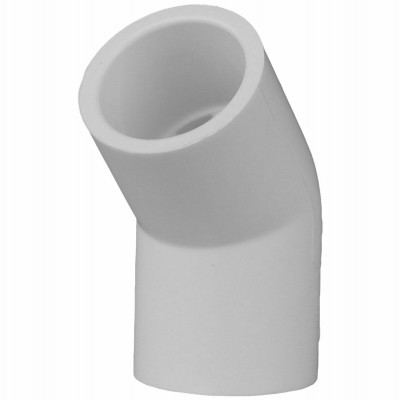 Schedule 40 PVC 45-Degree Pressure Elbow, White, 1-1/2 In.