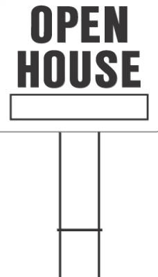 "Open House" Sign, Black & White Plastic With H-Bracket, 20 x 24-In.