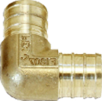 Insert Pipe Elbow, Lead Free, 3/4 In. Brass Barb, 10-Pk.