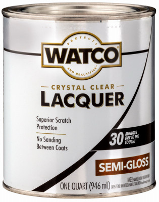 Lacquer Wood Finish, Clear Semi-Gloss, 1-Qt.