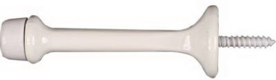 Doorstop, Wall-Mount, Rigid, White, 3 In., 2-Pk.