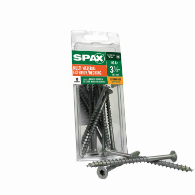 #14 x 3-1/2" Exterior Flat Head Wood Deck Screws  Construction Torx T-Star Plus (10 EA)