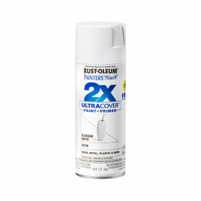 Painter's Touch 2X Spray Paint, Satin Blossom White, 12-oz.