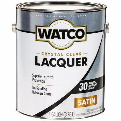 Lacquer Wood Finish, Clear Satin, 1-Gallon (2 pieces)
