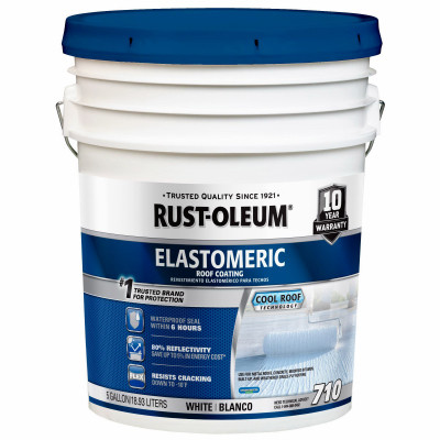 Elastomeric Roof Coating, White, 5-Gallons