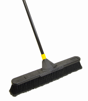 Super Bulldozer Push Broom, Soft Polypropylene Fibers, 24 In.