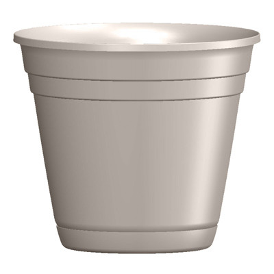 Riverland Planter With Saucer, Taupe Resin, 10 In.