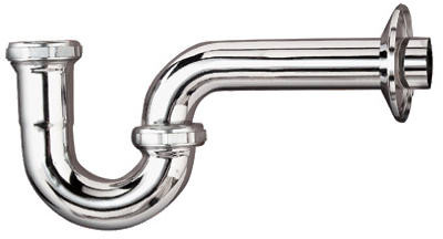 P-Trap Drain Pipe, Chrome Plated, 17-Ga., 1-1/4 x 1-1/4 In.
