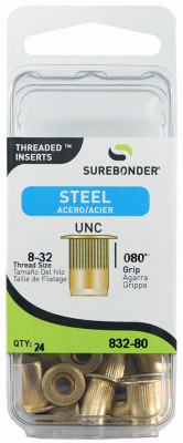 Threaded Insert, 8-32 Steel