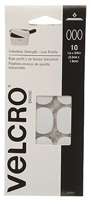 Industrial Strength Fasteners, Low Profile, White, 1 x 3/4 In. Spots, 10-Ct.