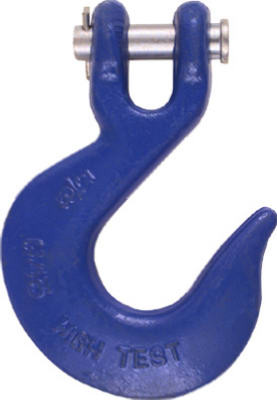 Clevis Slip Hook With Latch, Blue, 3/8 In.