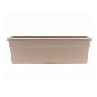 Window Box Planter, Taupe Poly Resin, 24 In.