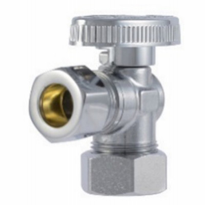 Brass Ball Angle Valve, Quarter Turn, 1/2 x 1/2 In.