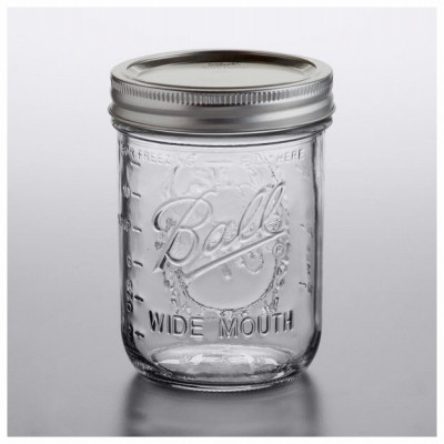 Mason Canning Jars with Lids, Wide-Mouth, 16 oz., 12-Pk