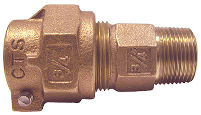 3/4 In. x 1 In. No Lead Cast Bronze Water Service CTS Pack Joint x MNPT Adapter