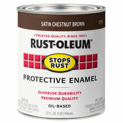 Qt. Chestnut Brown Satin Rust Preventative Brush-On Paint