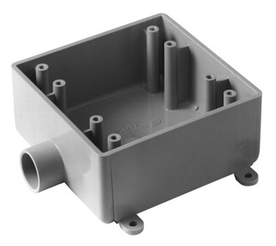 2 Gang Weatherproof Field Service End Outlet Box, 3/4 In.